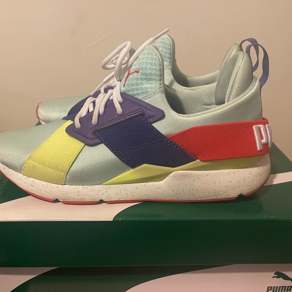 Puma Kids Blue and Yellow Sneakers
